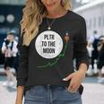 Pltr トゥザムーン株式ティッカー Wsb 面白いミーム 長袖Tシャツ 彼女への贈り物