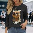 Be Quokka Happy クオッカ・ビー・クオッカ・ハッピー＆クオッカとスマイル 長袖Tシャツ 彼女への贈り物