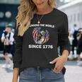 Running The Worldince 1776 アメリカンイーグル アメリカ国旗 長袖Tシャツ 彼女への贈り物