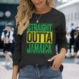 Straight Outta Jamaica ジャマイカ カリビアン レトロ レゲエ パーティー 長袖Tシャツ 彼女への贈り物