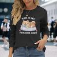 This Is My Pawjama Pomeranian 公式犬用昼寝 長袖Tシャツ 彼女への贈り物
