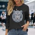 Tiger Lover 青い目の動物 ホワイトタイガー 長袖Tシャツ 彼女への贈り物