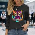 Tigre Arte Zoo Colorido Animal Tigre Camiseta de manga larga Regalos para ella