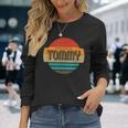 Tommy 名称 レトロ・ヴィンテージ・サンセット 限定版 長袖Tシャツ 彼女への贈り物