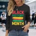 History Month ペイントブラシ ジューンティーンス ブラックヒストリー 長袖Tシャツ 彼女への贈り物