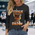 Yorkie Daddyヨーキー パパ 父の日 お父さん スウィート・ヨークシャー・テリア 長袖Tシャツ 彼女への贈り物