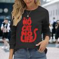 「No Cat No Life」シルエットキャット 長袖Tシャツ 彼女への贈り物