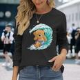 かわいいサーファーのテディベア。 長袖Tシャツ 彼女への贈り物