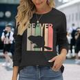 かわいいビーバーの動物 長袖Tシャツ 彼女への贈り物