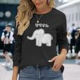 ぞうさん シンプルデザイン【どうぶつフレンズ】象 動物園の生き物 かわいい キャラクター イラスト 長袖Tシャツ 彼女への贈り物