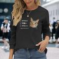 ねこ、かわいい 猫 キジトラ猫 鶉 うずら かわいい Cat 長袖Tシャツ 彼女への贈り物