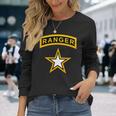 アメリカ合衆国陸軍レンジャータブとスターミリタリー。 長袖Tシャツ 彼女への贈り物