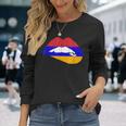 アルメニアリップ アルメニアプライド アルメニアルーツ アルメニア国旗 長袖Tシャツ 彼女への贈り物