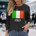イタリアの国旗 長袖Tシャツ 彼女への贈り物