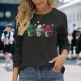 イタリア国旗カラーのイタリアジェラートカップ 長袖Tシャツ 彼女への贈り物