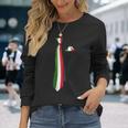 イタリア国旗ネクタイ愛国国旗 長袖Tシャツ 彼女への贈り物