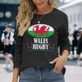 ウェールズ ラグビー チーム Cmon Cymru フラッグ 長袖Tシャツ 彼女への贈り物