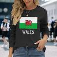 ウェールズのウェールズの旗 長袖Tシャツ 彼女への贈り物