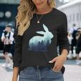ウサギ バニー 野ウサギ 動物 野生 芸術的 グラフィック 自然 長袖Tシャツ 彼女への贈り物