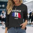エッフェル塔 パリ フランス フランス 国旗 バケーション パリ 長袖Tシャツ 彼女への贈り物