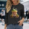 カエル アマガエル 赤ちゃんカエル かわいいカエル 長袖Tシャツ 彼女への贈り物
