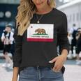 カリフォルニア州「ベアリパブリック」州旗 長袖Tシャツ 彼女への贈り物