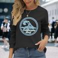 カリフォルニア州バハ、ビッグウェーブサーフクラブ、サーフィングラフィック。 長袖Tシャツ 彼女への贈り物