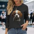 キャバリアキングチャールズスパニエル子犬 長袖Tシャツ 彼女への贈り物