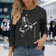 ギターを弾くデビッド・ギルモア 長袖Tシャツ 彼女への贈り物