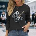 ギター付きパンダ グラフィック パンダ愛好家 パンダ ベース演奏 長袖Tシャツ 彼女への贈り物