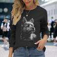 ケアンテリア 犬モチーフ ペットアート ケアンテリア 長袖Tシャツ 彼女への贈り物