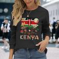 ケニア国旗の衣装のアイデア ケニアフード&ケニア国旗 長袖Tシャツ 彼女への贈り物