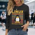 メンズ コンピューター オタク Linux ルートペンギン タックス 言葉 ギフト 長袖Tシャツ 彼女への贈り物
