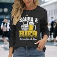 サウナとビールサウナ ウェルネスサウナ 長袖Tシャツ 彼女への贈り物