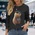 サングラスをかけたカピバラ Be Capy カピバラ げっ歯類 Capybara 長袖Tシャツ 彼女への贈り物
