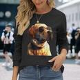 サングラスをかけたラブラドール・レトリバー 愛犬ラブラドール 長袖Tシャツ 彼女への贈り物