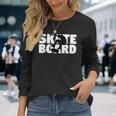 スケートボーダーへのギフト スケートボード シルエット 長袖Tシャツ 彼女への贈り物