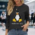 タックスlinuxペンギン-Sudorm-Rfコンピューターサイエンスコンピューター Tux Linux 長袖Tシャツ 彼女への贈り物