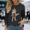チェーンソー ガール ゴス パンク エモ レトロ ヴィンテージ ホラー 映画ファン 長袖Tシャツ 彼女への贈り物