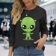チビ カワイイ エイリアン Ufo 宇宙人 長袖Tシャツ 彼女への贈り物