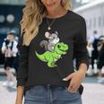 チンチラ T-Rex 恐竜 ペット おもしろい ティラノサウルス 長袖Tシャツ 彼女への贈り物