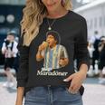 ディエゴ・マラドーナー X デリシャス ドニ ミーム ドナー ケバブ好き 長袖Tシャツ 彼女への贈り物