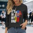 ドイツとセルビアのdna遺産フラグ 長袖Tシャツ 彼女への贈り物