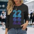 ナンバー22 ブルー ベスト クラシック カレッジスタイル 誕生日 面白い 長袖Tシャツ 彼女への贈り物