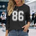 ナンバー86 86歳の誕生日ギフト選手チーム番号入りジャージ 長袖Tシャツ 彼女への贈り物