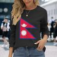 ネパール国旗 長袖Tシャツ 彼女への贈り物
