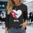 ネパール国旗シャツ 長袖Tシャツ 彼女への贈り物