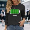バッテリー 100 シャツ バッテリーフル充電 バッテリー満載 長袖Tシャツ 彼女への贈り物