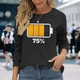 バッテリー75残り75バッテリーフルtシャツバッテリー低 長袖Tシャツ 彼女への贈り物
