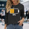 バッテリーハーフ残量50 バッテリーデッドtシャツ バッテリー残量が少ない 長袖Tシャツ 彼女への贈り物